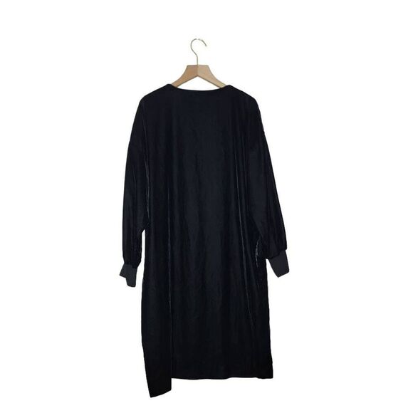 Lauren Ralph Lauren Dress Size 8 Black Dolman Sleeve Velvet - Picture 3 of 6